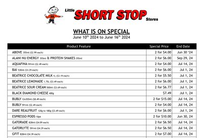 Little Short Stop Flyer June 10 to 16