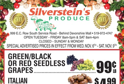 Silverstein's Produce Flyer November 6 to 9
