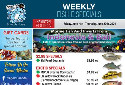 Big Al's (Hamilton) Weekly Specials June 14 to 20