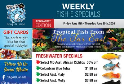 Big Al's (Newmarket) Weekly Specials June 14 to 20