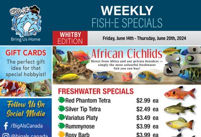 Big Al's (Whitby) Weekly Specials June 14 to 20