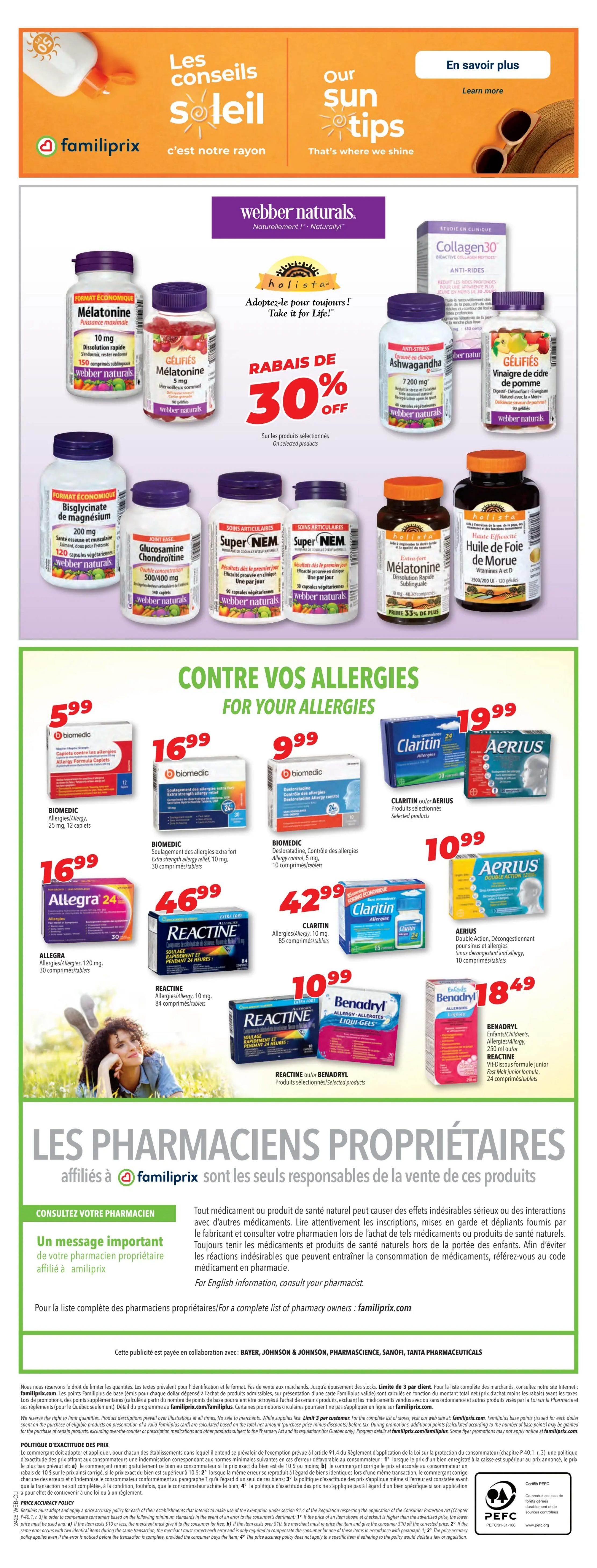 Familiprix Clinique Flyer June 20 to 26