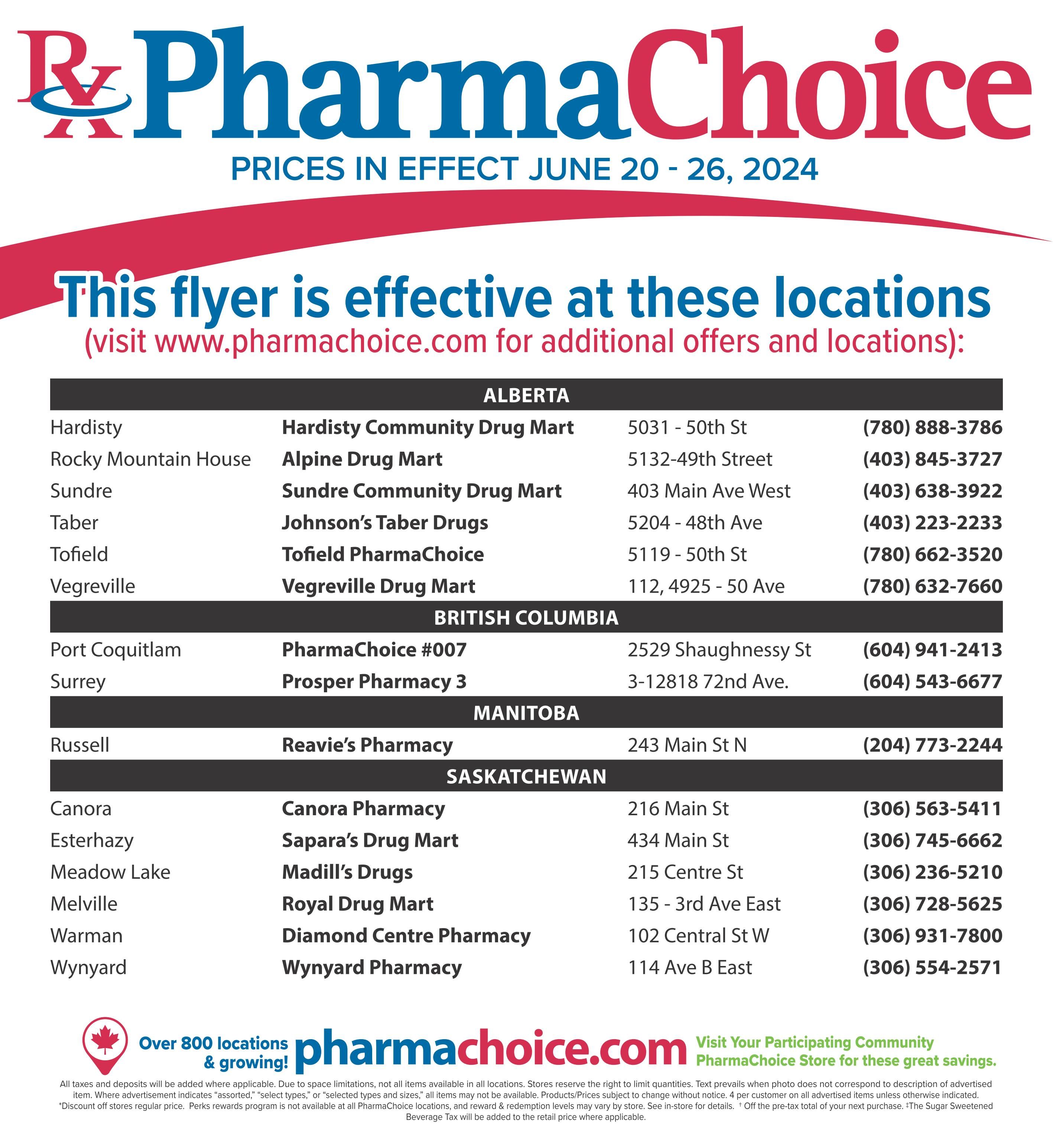 PharmaChoice (BC, AB, SK & MB) Flyer June 20 to 26