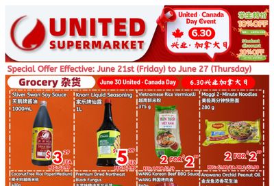 United Supermarket Flyer June 21 to 27