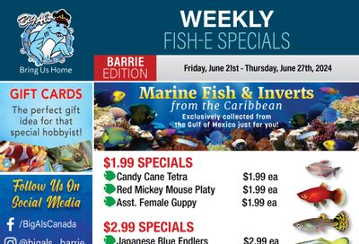 Big Al's (Barrie) Weekly Specials June 21 to 27