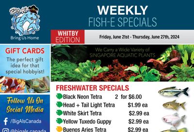 Big Al's (Whitby) Weekly Specials June 21 to 27