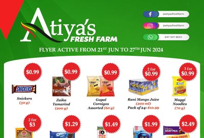 Atiya's Fresh Farm Flyer June 21 to 27