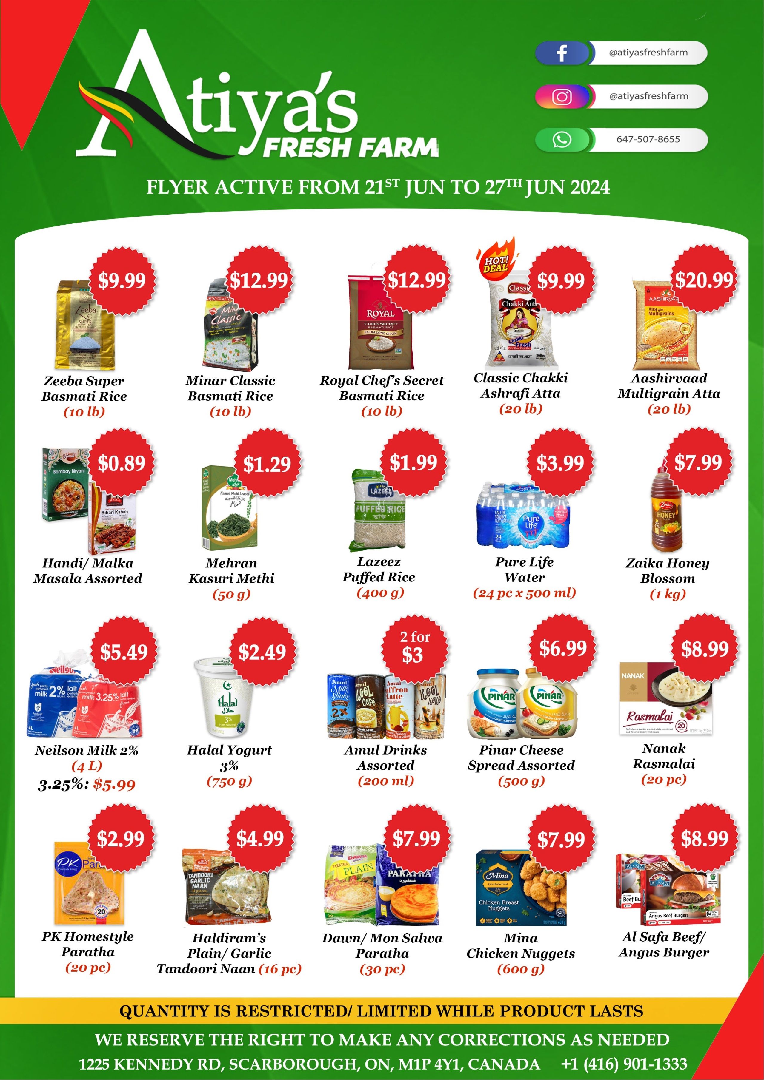 Atiya's Fresh Farm Flyer June 21 to 27