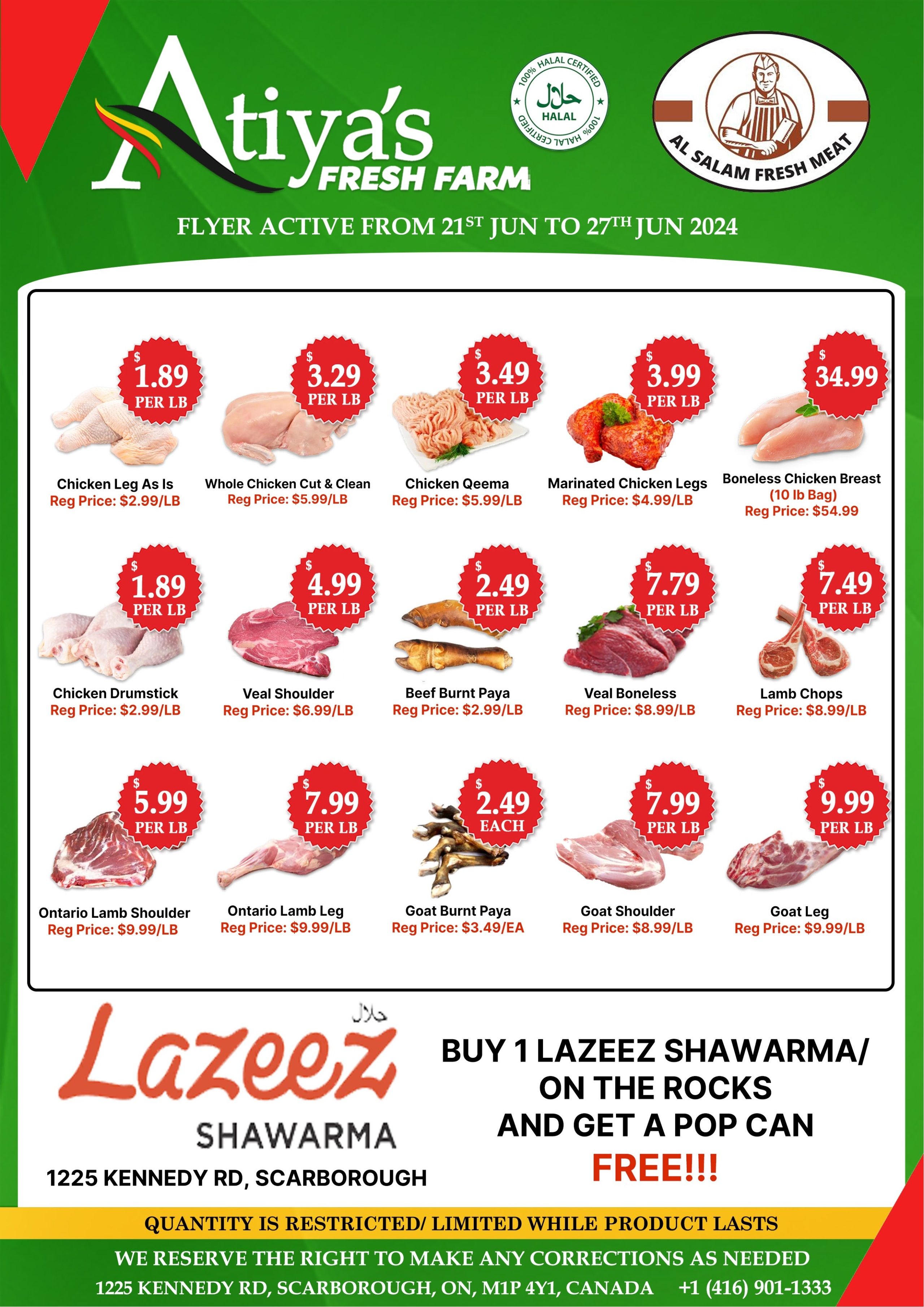 Atiya's Fresh Farm Flyer June 21 to 27