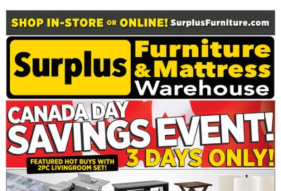 Surplus Furniture & Mattress Warehouse (Winnipeg, Brandon) Flyer June 24 to July 1