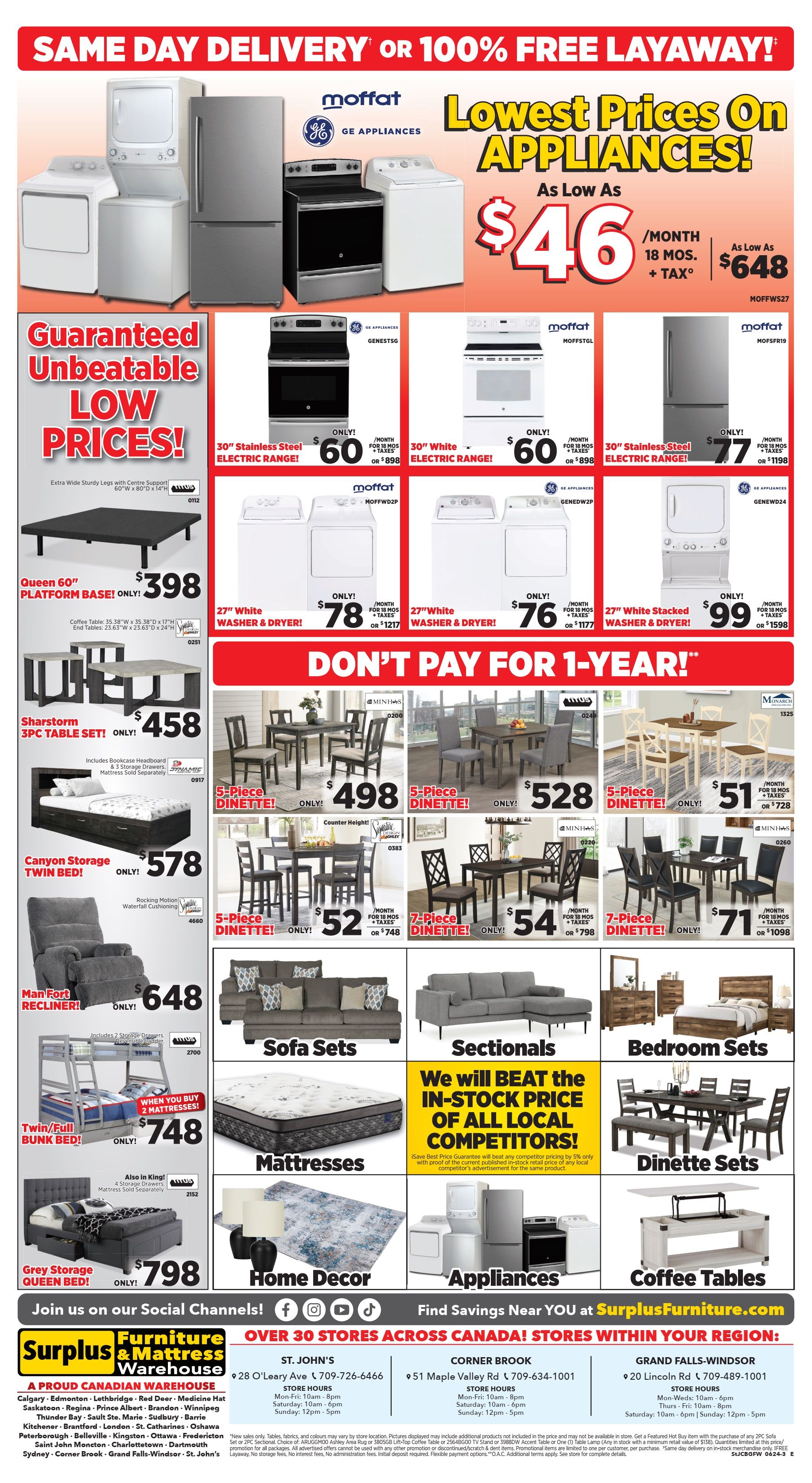 Surplus Furniture & Mattress Warehouse (St. John's) Flyer June 24 to July 1