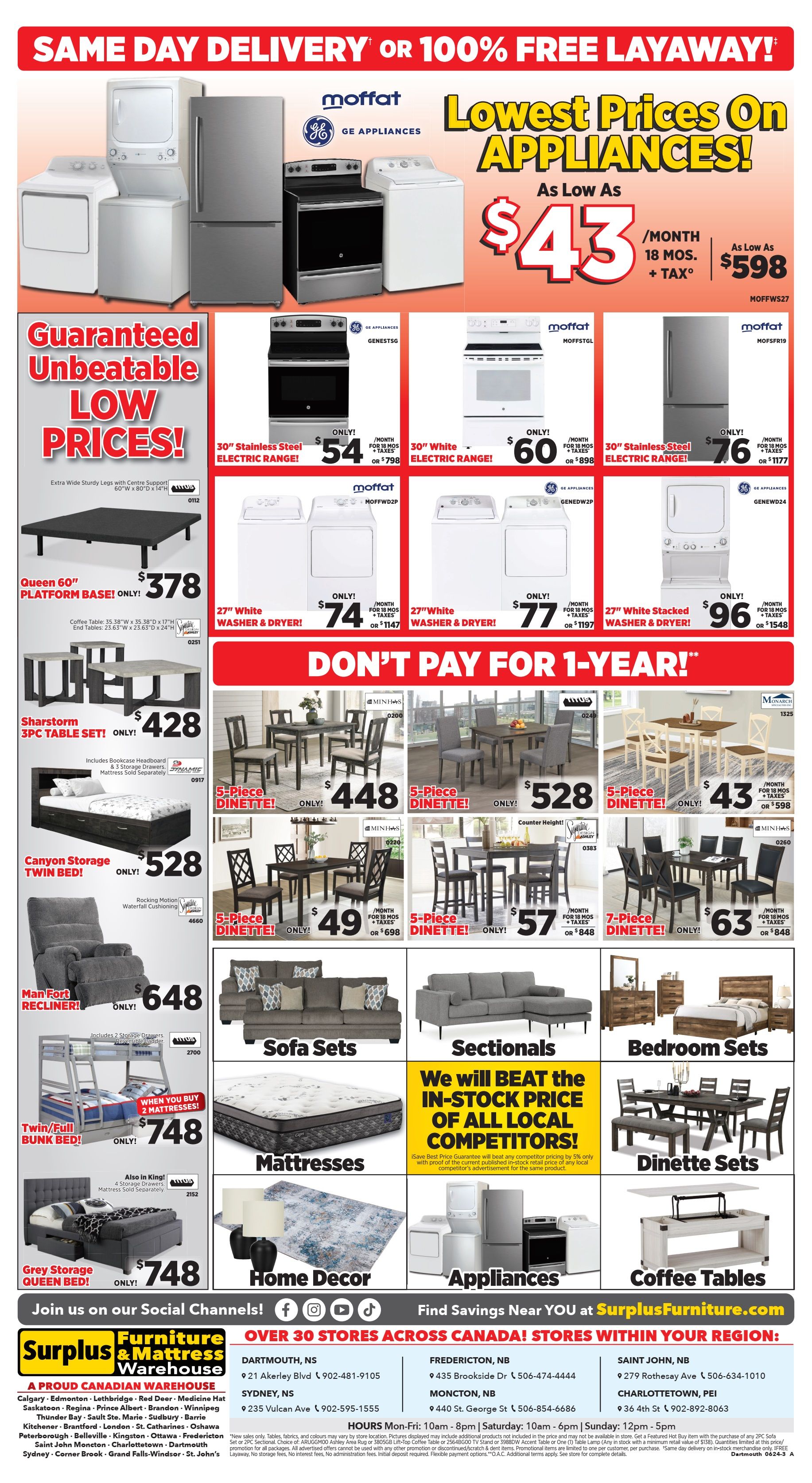 Surplus Furniture & Mattress Warehouse (Dartmouth) Flyer June 24 to July 1