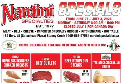 Nardini Specialties Flyer June 27 to July 3