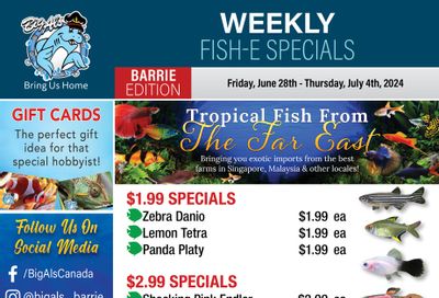 Big Al's (Barrie) Weekly Specials June 28 to July 4