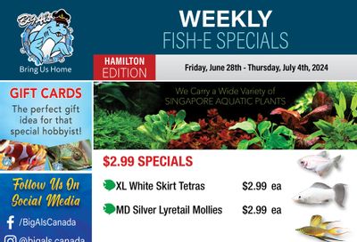 Big Al's (Hamilton) Weekly Specials June 28 to July 4