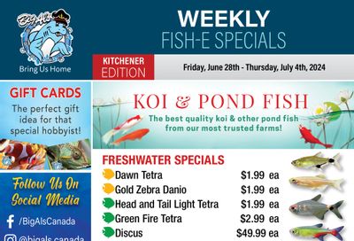 Big Al's (Kitchener) Weekly Specials June 28 to July 4