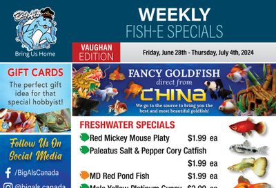 Big Al's (Vaughan) Weekly Specials June 28 to July 4