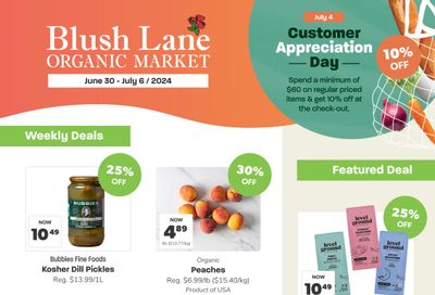 Blush Lane Organic Market Flyer June 30 to July 6