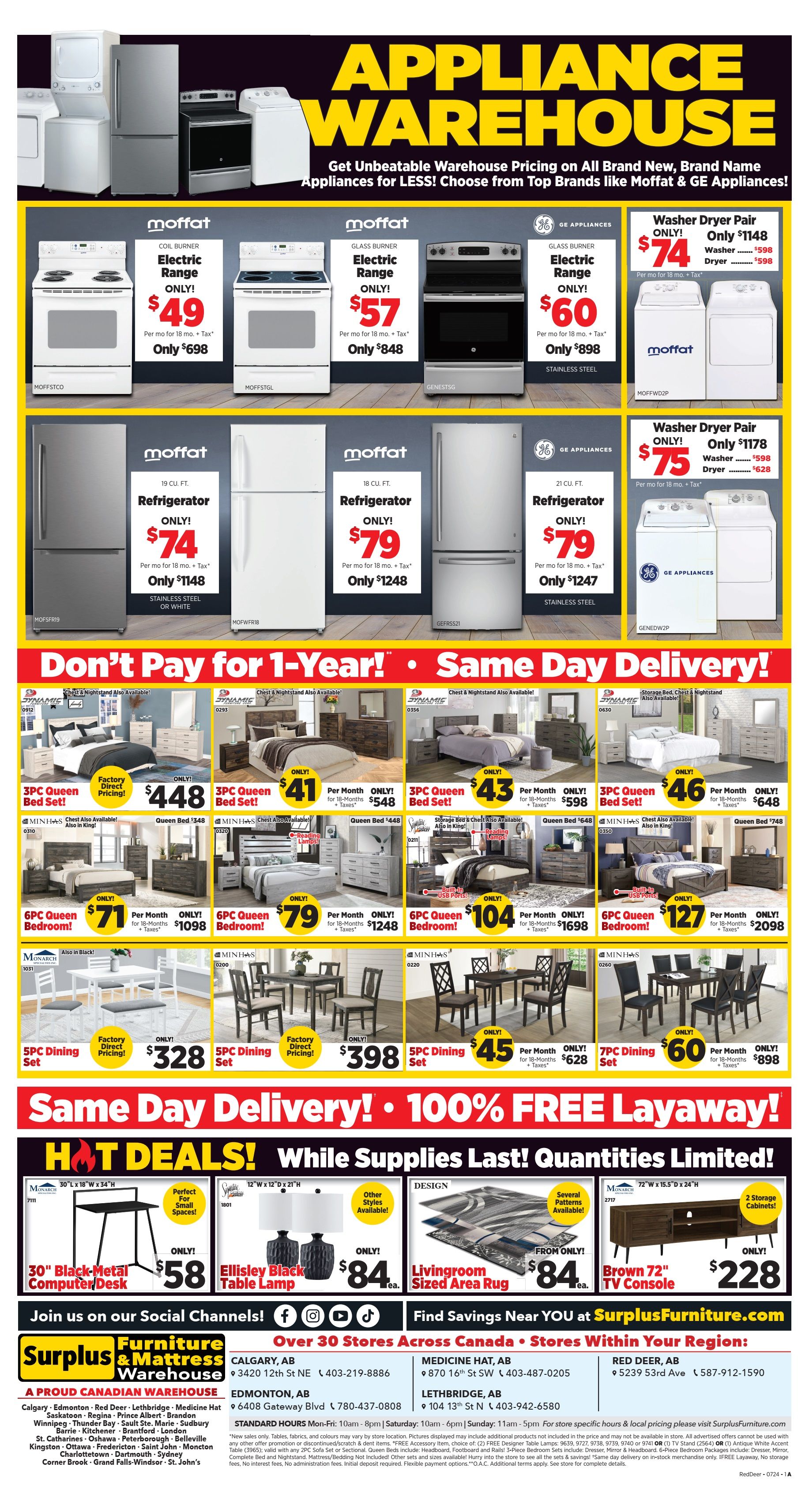 Surplus Furniture & Mattress Warehouse (Red Deer) Flyer July 2 to 7