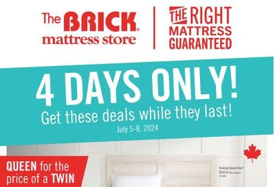 The Brick Mattress Store Flyer July 3 to 17