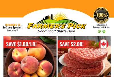 Farmer's Pick Flyer July 4 to 10