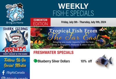 Big Al's (Edmonton) Weekly Specials July 5 to 11