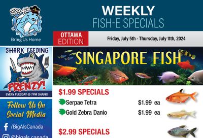 Big Al's (Ottawa) Weekly Specials July 5 to 11