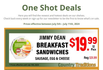 Country Traditions One-Shot Deals Flyer July 5 to 11