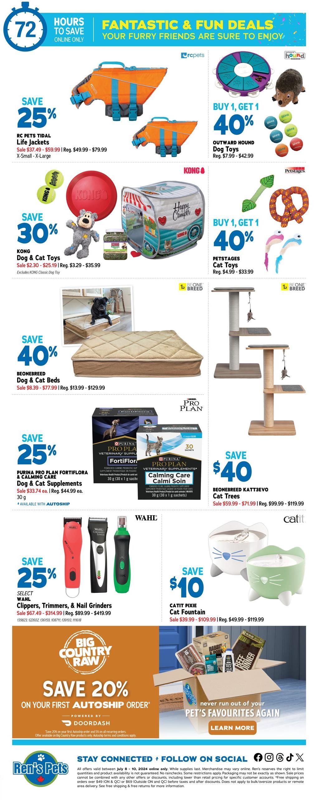 Ren's Pets Flyer July 8 to 10