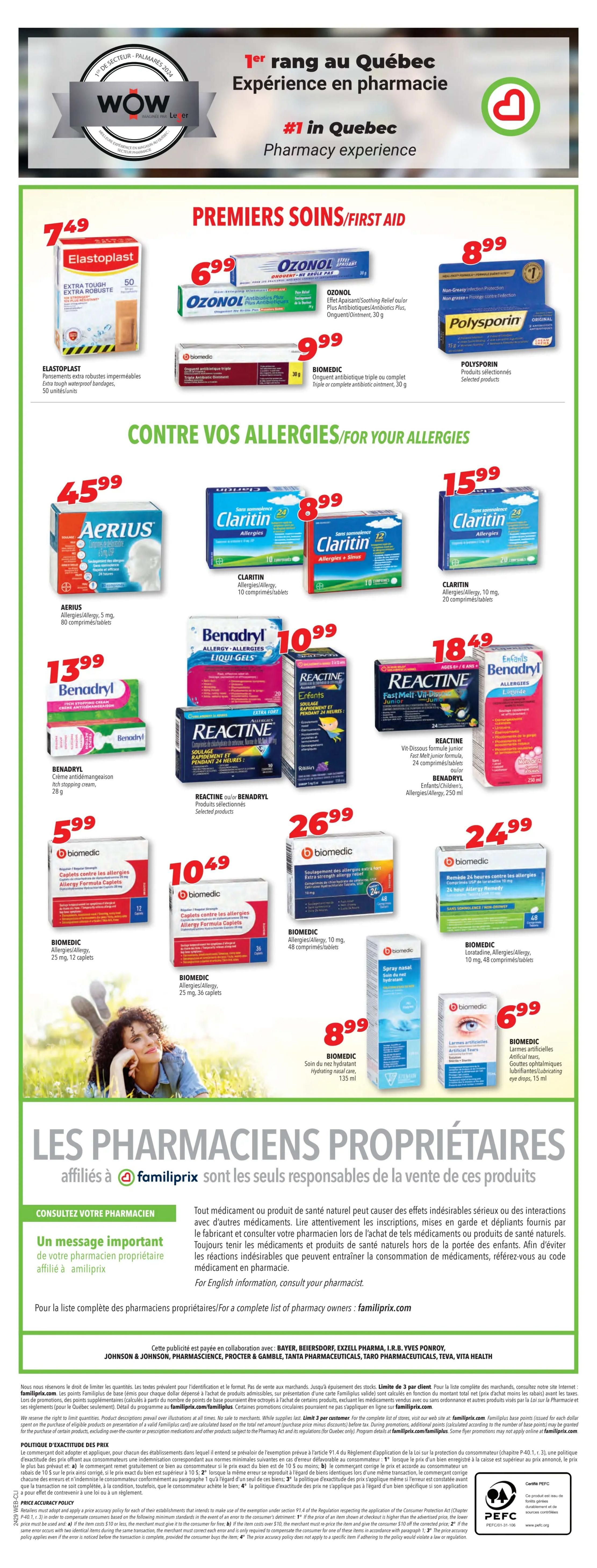 Familiprix Clinique Flyer July 11 to 17