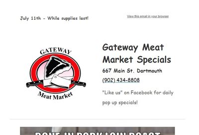 Gateway Meat Market Flyer July 11 to 17