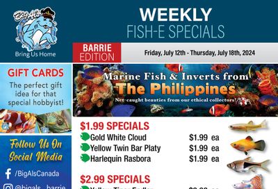 Big Al's (Barrie) Weekly Specials July 12 to 18