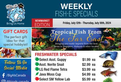 Big Al's (Newmarket) Weekly Specials July 12 to 18