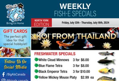 Big Al's (North York) Weekly Specials July 12 to 18