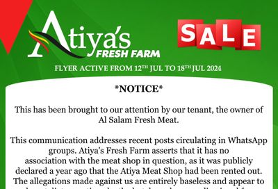 Atiya's Fresh Farm Flyer July 12 to 18