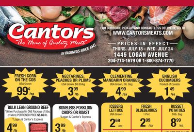 Cantor's Meats Flyer July 18 to 24