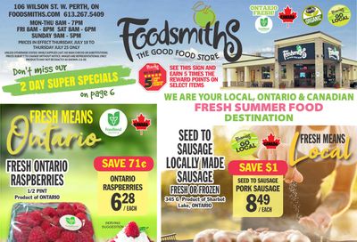 Foodsmiths Flyer July 18 to 25
