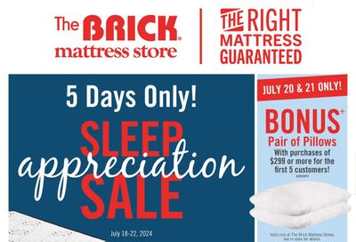The Brick Mattress Store Flyer July 18 to 31