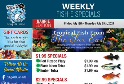 Big Al's (Barrie) Weekly Specials July 19 to 25