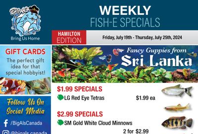 Big Al's (Hamilton) Weekly Specials July 19 to 25