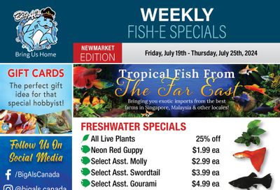 Big Al's (Newmarket) Weekly Specials July 19 to 25