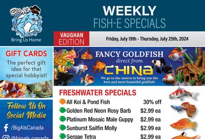 Big Al's (Vaughan) Weekly Specials July 19 to 25