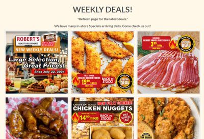 Robert's Fresh and Boxed Meats Flyer July 15 to 22