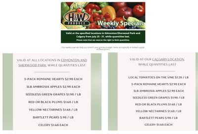 H&W Produce Flyer July 25 to 31