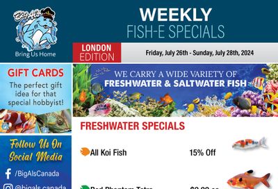 Big Al's (London) Weekend Specials July 26 to 28