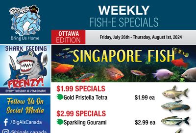 Big Al's (Ottawa) Weekly Specials July 26 to August 1