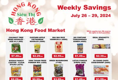 Hong Kong Food Market Flyer July 26 to 29