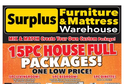 Surplus Furniture & Mattress Warehouse (Winnipeg, Brandon) Flyer July 29 to August 11