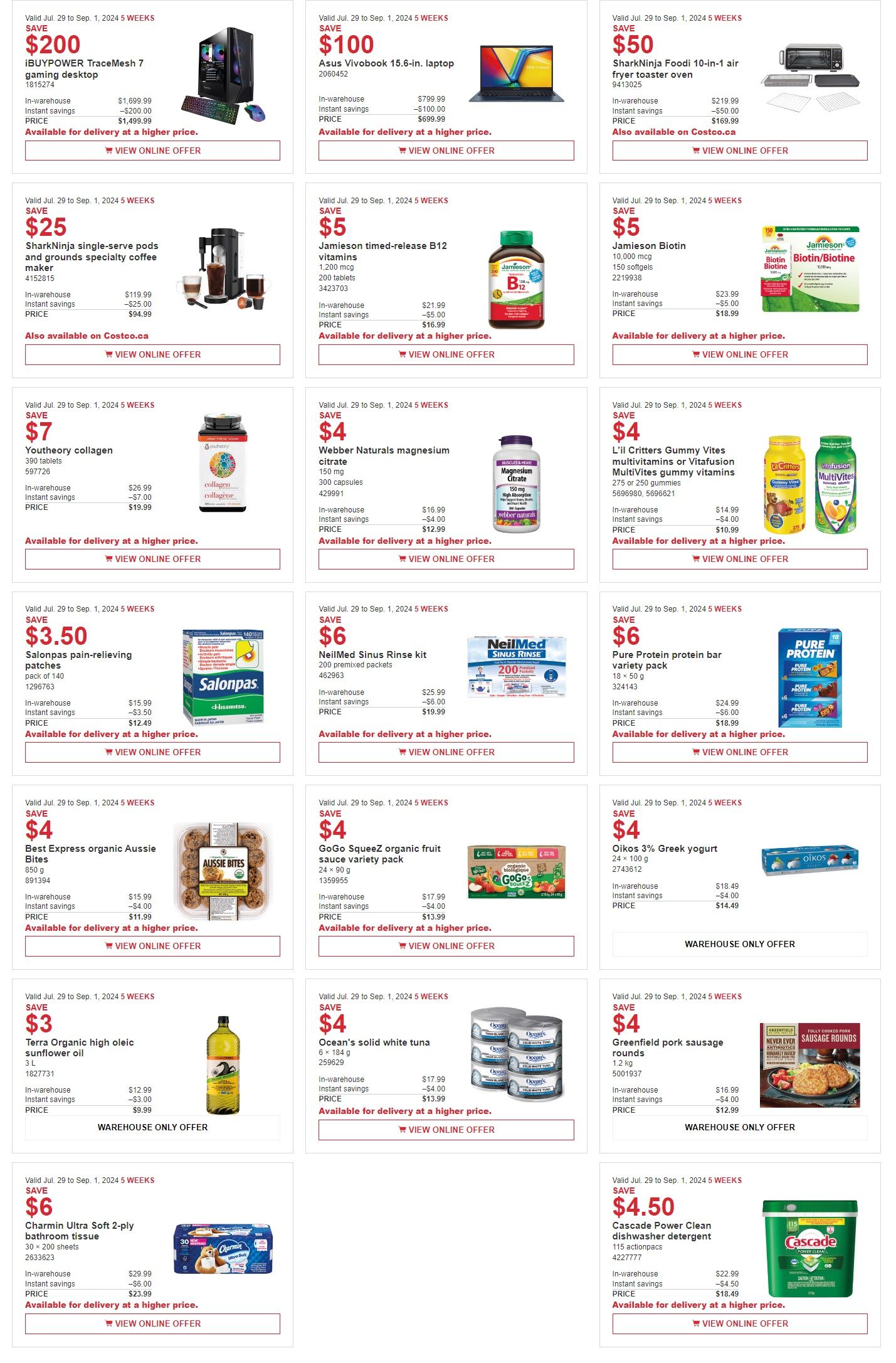Costco (ON, West & Atlantic Canada) Weekly Savings July 29 to August 11