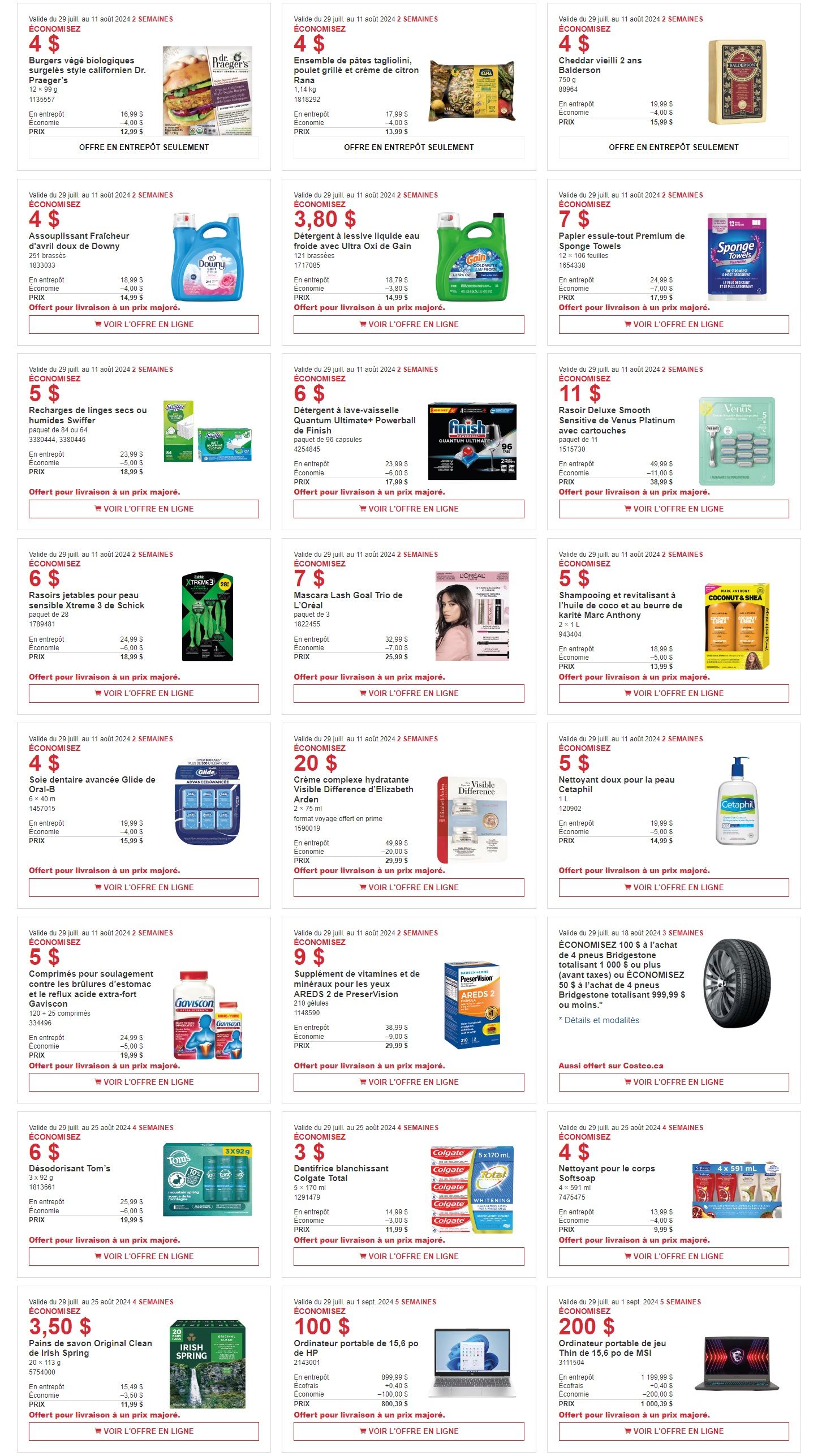 Costco (QC) Weekly Savings July 29 to August 11
